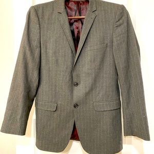 ZARA Man - Sports Blazer/Coat Dark Grey Strip w/ Elbow Patches ▪️US size 40 ▪️